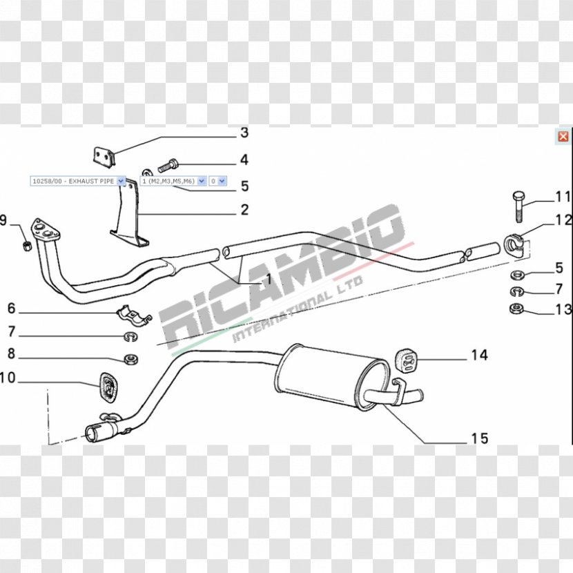 Fiat Panda 131 Autobianchi Y10 Uno - Exhaust System Transparent PNG