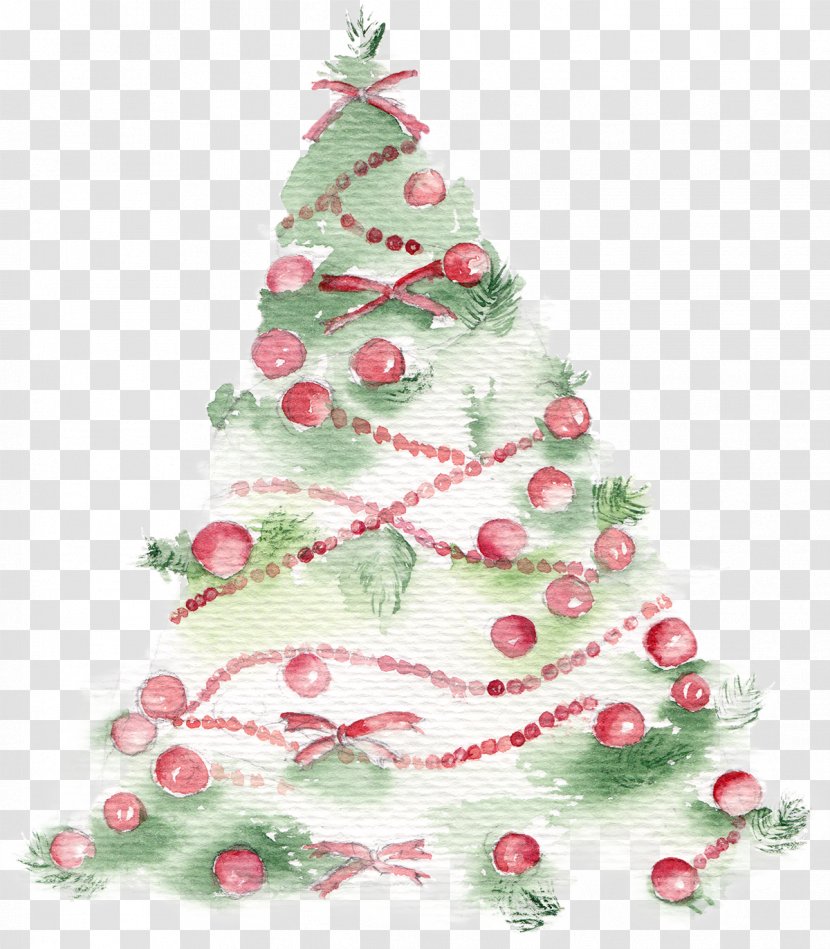 Christmas Tree Drawing Poster Illustration - Spruce - Covered Ball Transparent PNG