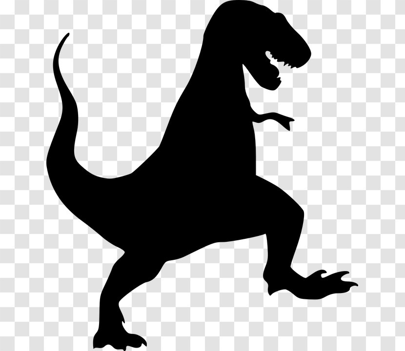 Tyrannosaurus Dinosaur Silhouette Velociraptor - Terrestrial Animal Transparent PNG