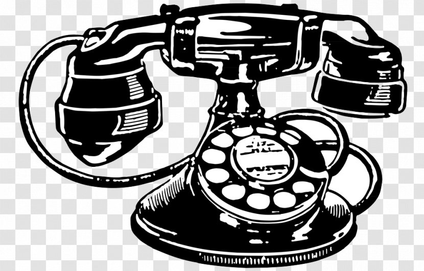 Vector Graphics Clip Art Stock Illustration Photography - Black And White - Old Telephone Transparent PNG