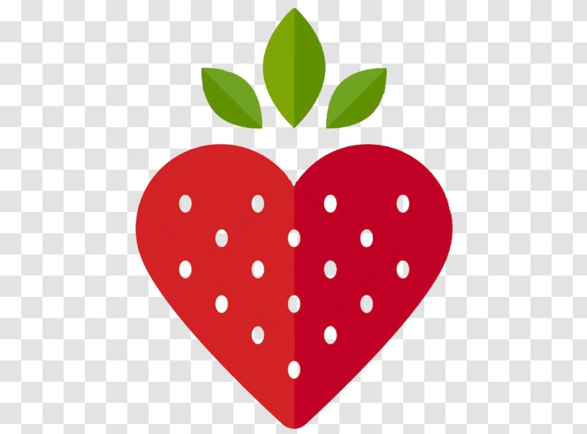 Strawberry Heart Flat Design Clip Art - Tree Transparent PNG
