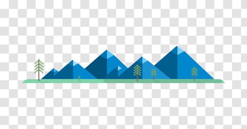 Flat Design Icon - Triangle - Blue Mountain Transparent PNG