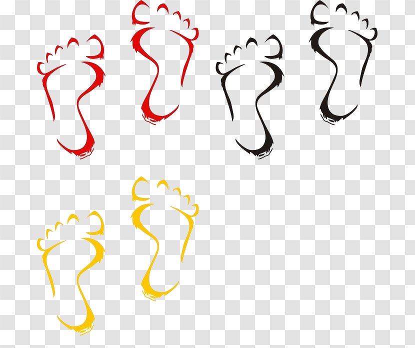 Download - Cdr - Three Colors Footprints Transparent PNG