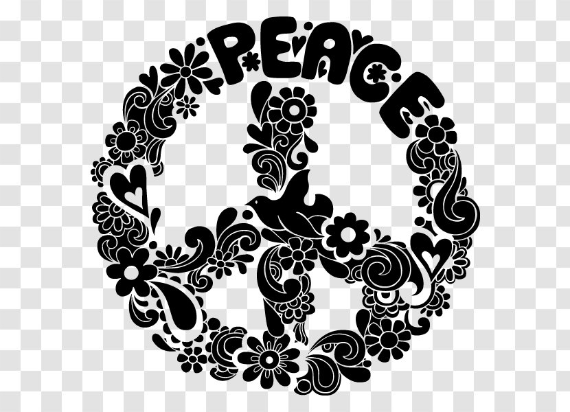 Peace Symbols Graphic Design - Monochrome Transparent PNG