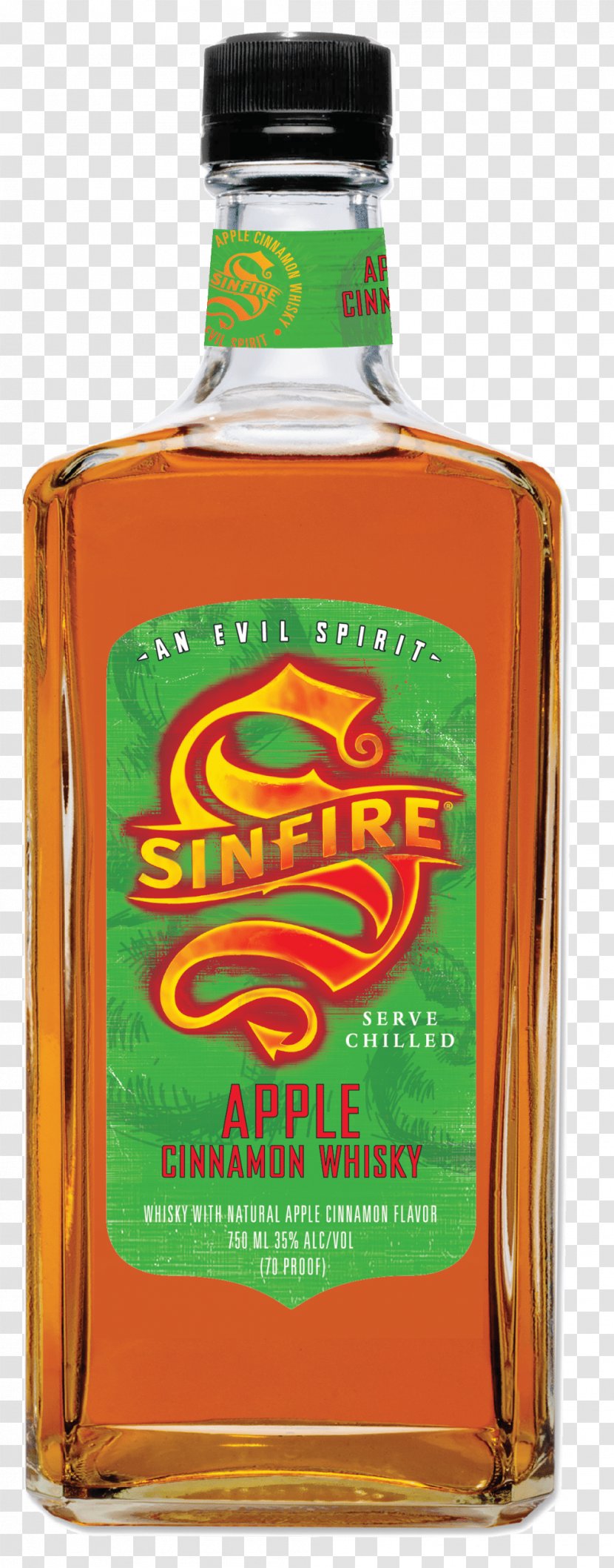 Whiskey Sinfire Fireball Cinnamon Whisky Distilled Beverage Hood River - Bottle - Drink Transparent PNG