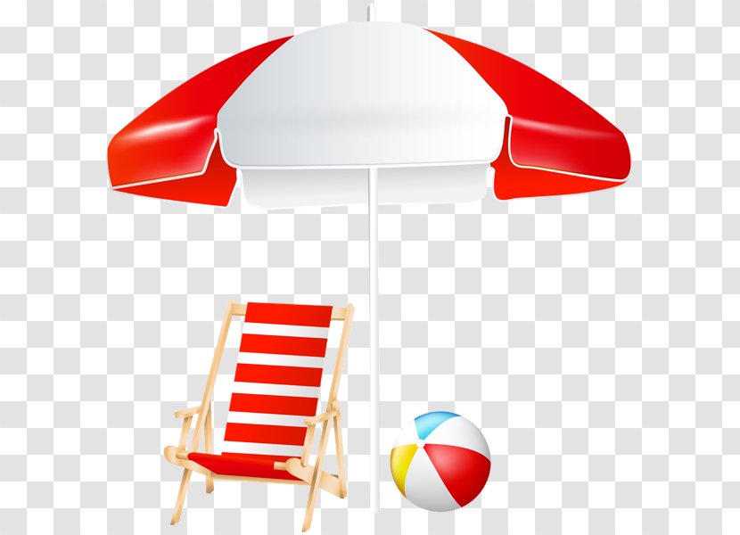 Clip Art - Deckchair - Red Summer Transparent PNG