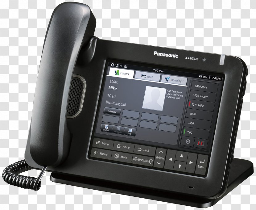 Panasonic Business Telephone System VoIP Phone Session Initiation Protocol - Corded - Kxut123ne Transparent PNG
