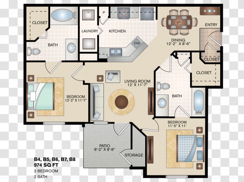Floor Plan Cienega-Linda Apartments House - Brand Transparent PNG