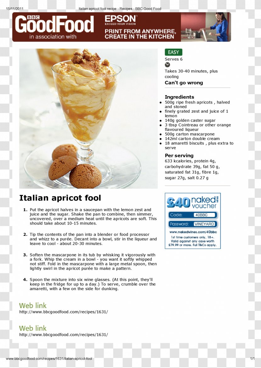 Fruit Fool Food Recipe Apricot - Italy - Italian People Transparent PNG
