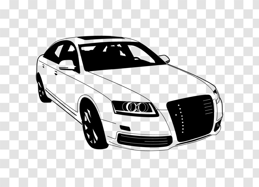 Audi Quattro Car R8 A4 - Black And White Transparent PNG