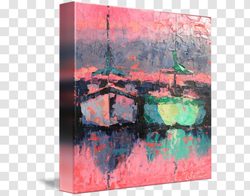 Painting Acrylic Paint Modern Art - Sunset Reflection Transparent PNG