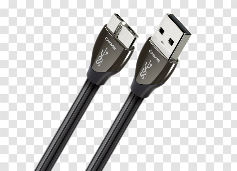 AudioQuest Carbon .75m (2.5 Ft.) USB Cable Micro-USB 3.0 - Data - Usb Headset Stand Transparent PNG
