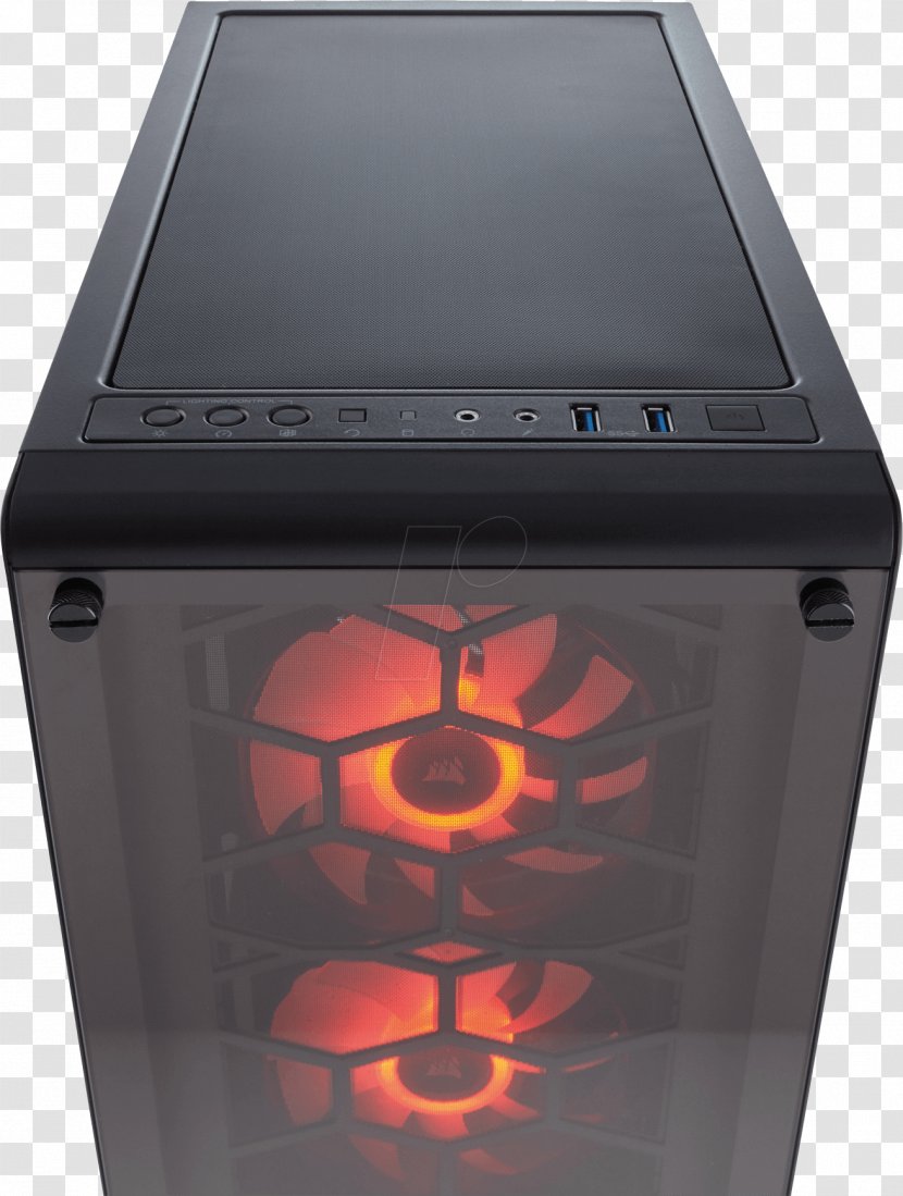 Computer Cases & Housings Corsair Crystal RGB Power Supply Unit ATX Sp Series SP120 LED 120mm High Performance Fan Co - Personal - Carbide Transparent PNG