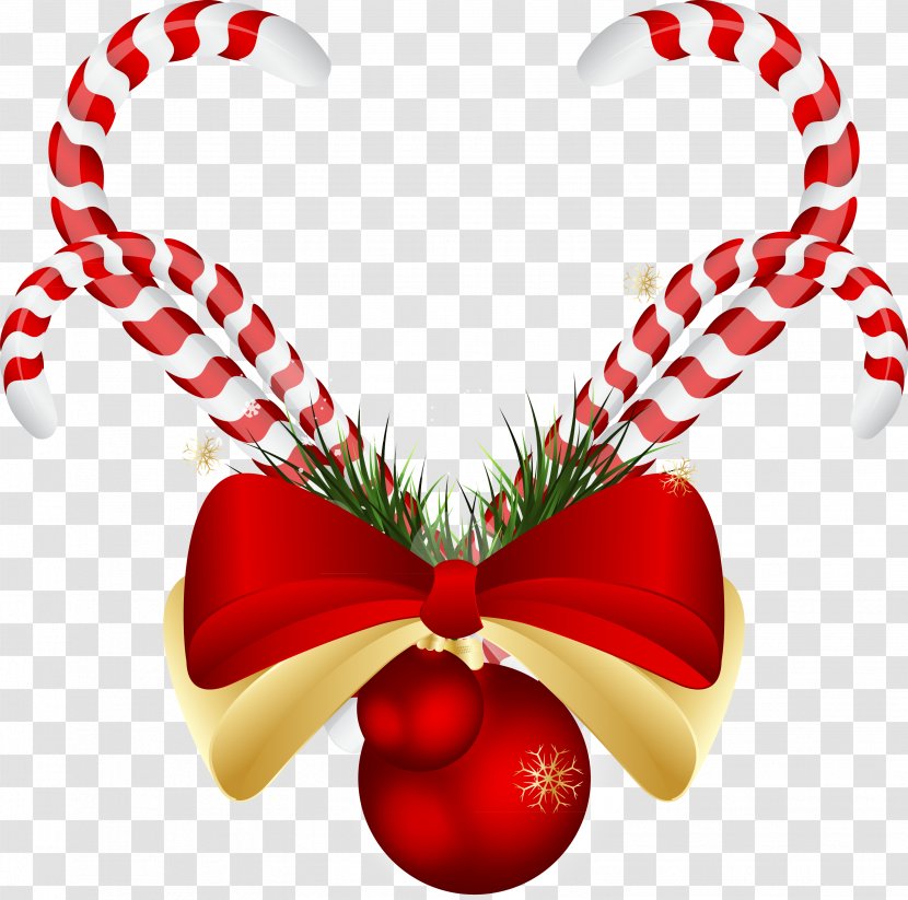 Candy Cane Stick Polkagris Apple Lollipop - Christmas Ornament Transparent PNG