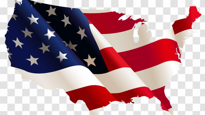 Flag Of The United States Map Clip Art - Usa Transparent PNG