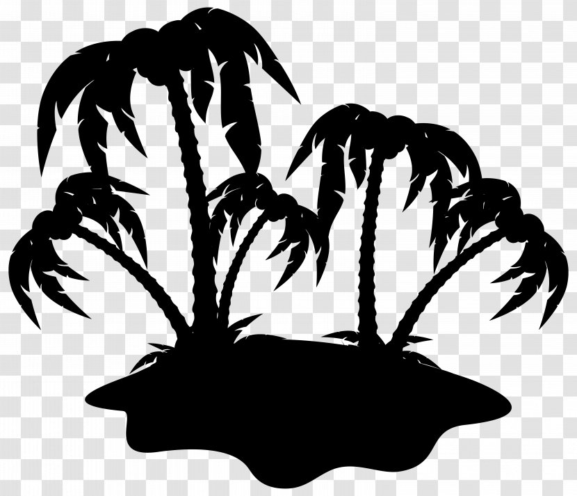 Palm Trees Clip Art Coconut Image - Tree - Blackandwhite Transparent PNG