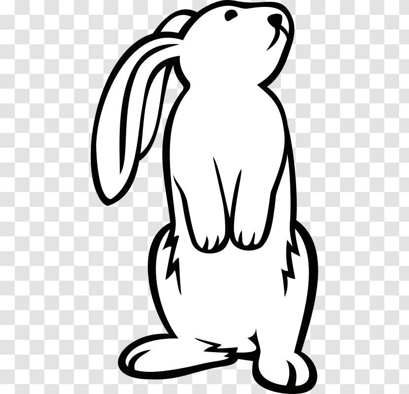 Easter Bunny Rabbit Black And White Drawing Clip Art - Standing Cliparts Transparent PNG