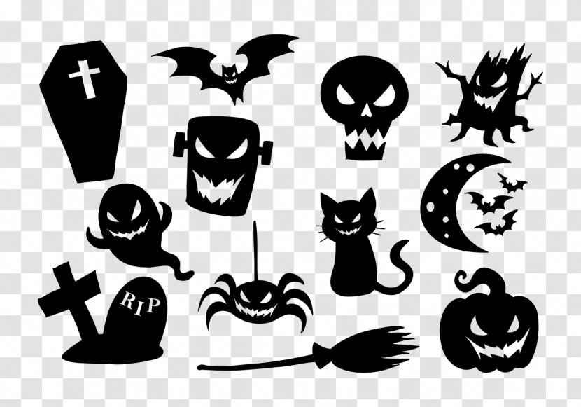 Halloween Clip Art - Monochrome Photography - Vector Material Moon Transparent PNG