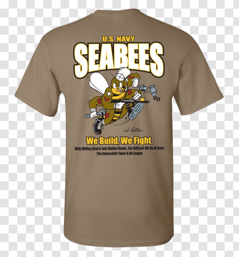 T-shirt Seabee United States Navy Sleeve - Fighting Seabees - Mens Flat Material Transparent PNG