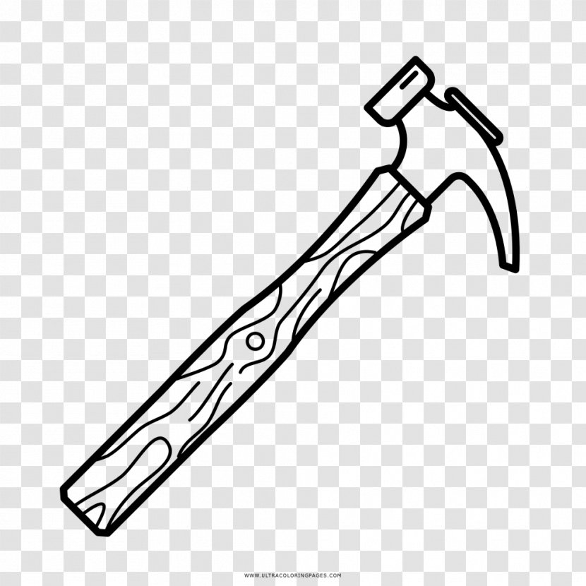 Coloring Book Drawing Hammer Black And White Ausmalbild Transparent PNG
