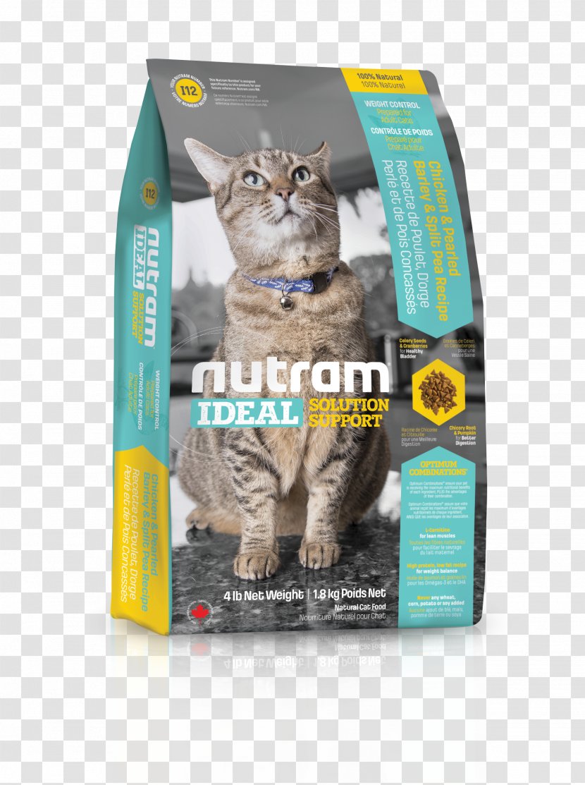 Cat Food Weight Kitten Nutram I12 Ideal Solution Alimento Para Gatos Control De Peso - Small To Medium Sized Cats - Category 5 Transparent PNG
