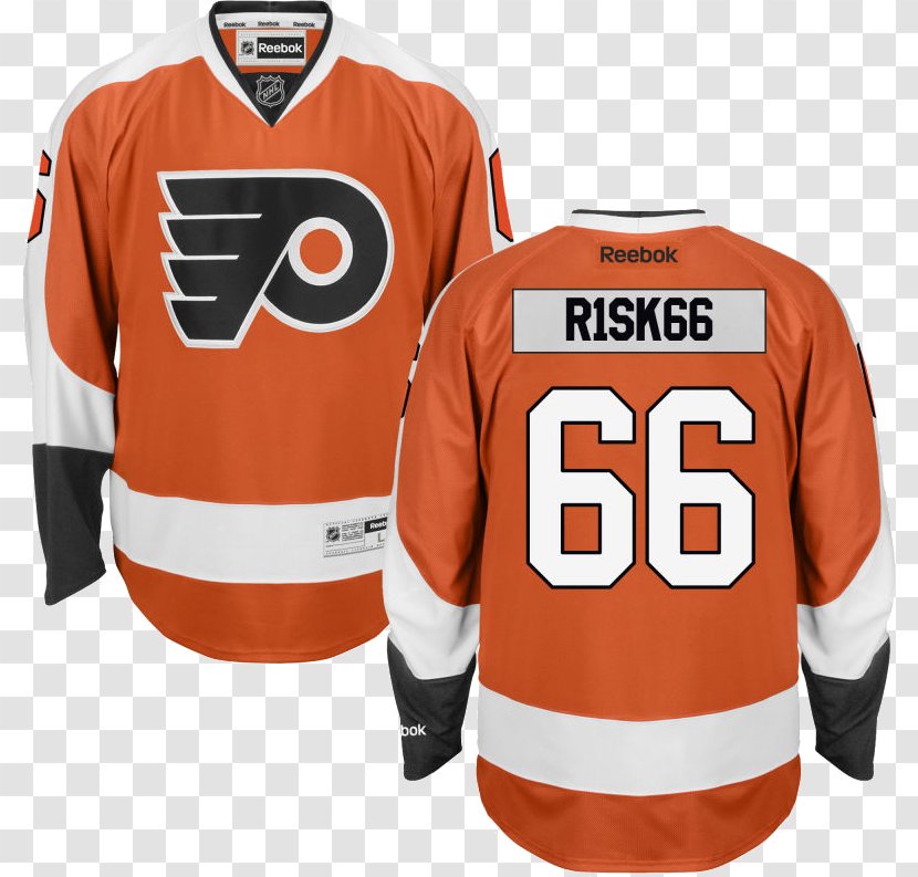 Philadelphia Flyers National Hockey League NHL Uniform Jersey - Outerwear - Reebok Transparent PNG