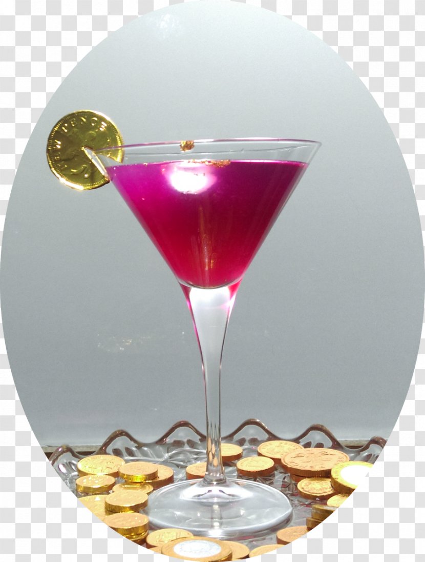 Cocktail Garnish Bacardi Pink Lady Martini - Gold Leaf Transparent PNG