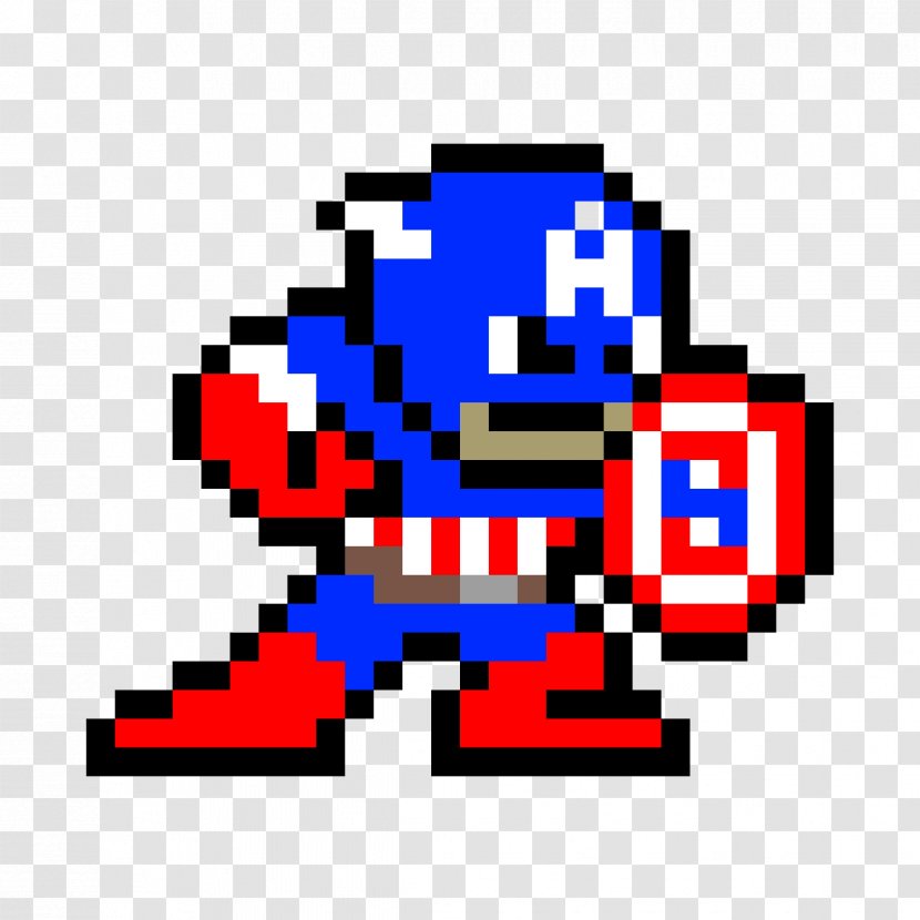 Captain America Iron Man Superhero Pixel Art Transparent PNG