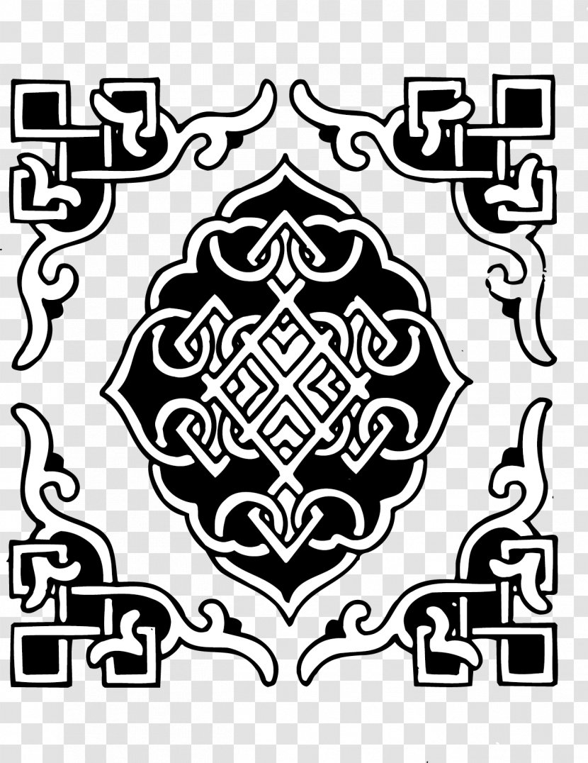 Mongolia Window Download - Black - Classic And White Pattern Decorative Windows Transparent PNG