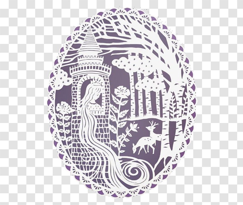 The Wonderful Wizard Of Oz Papercutting Rapunzel Fairy Tale - Violet - Round Pattern Long Hair Princess Transparent PNG