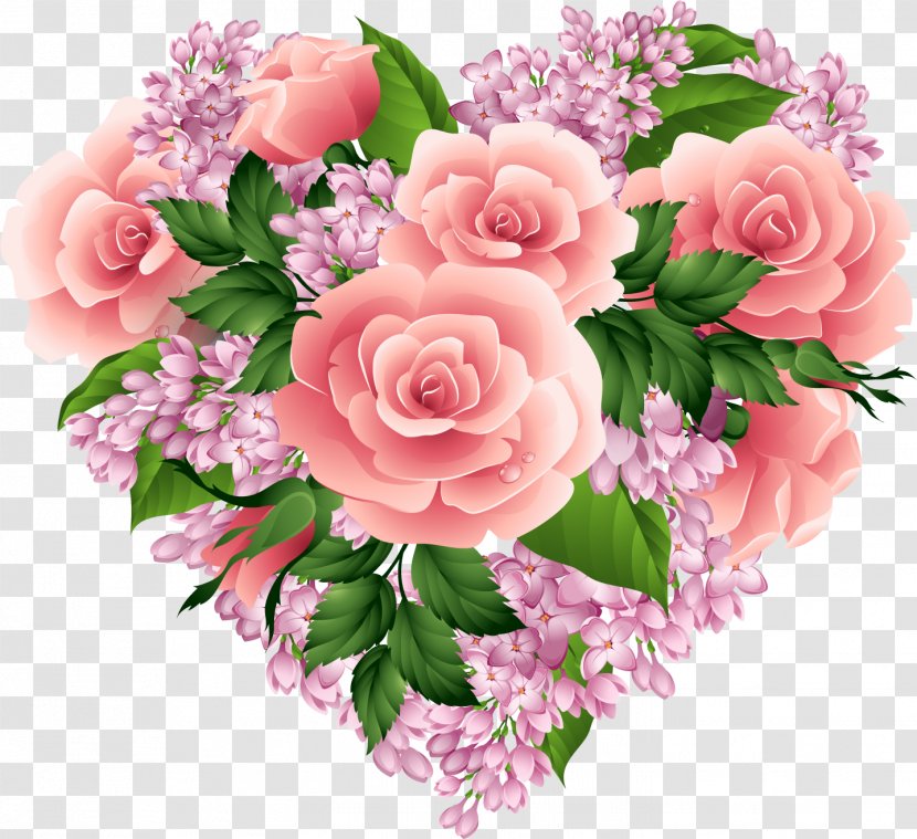 Flower Heart Desktop Wallpaper Clip Art - Valentine S Day - Bouquet Watercolor Transparent PNG