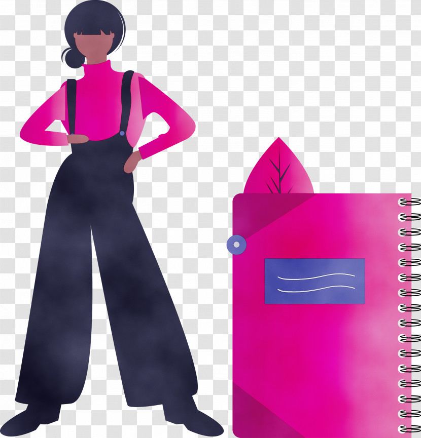 Pink Magenta Standing Trousers Transparent PNG