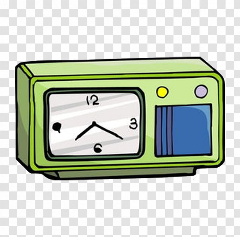 Microwave Oven Cartoon - Household Goods - Green Transparent PNG