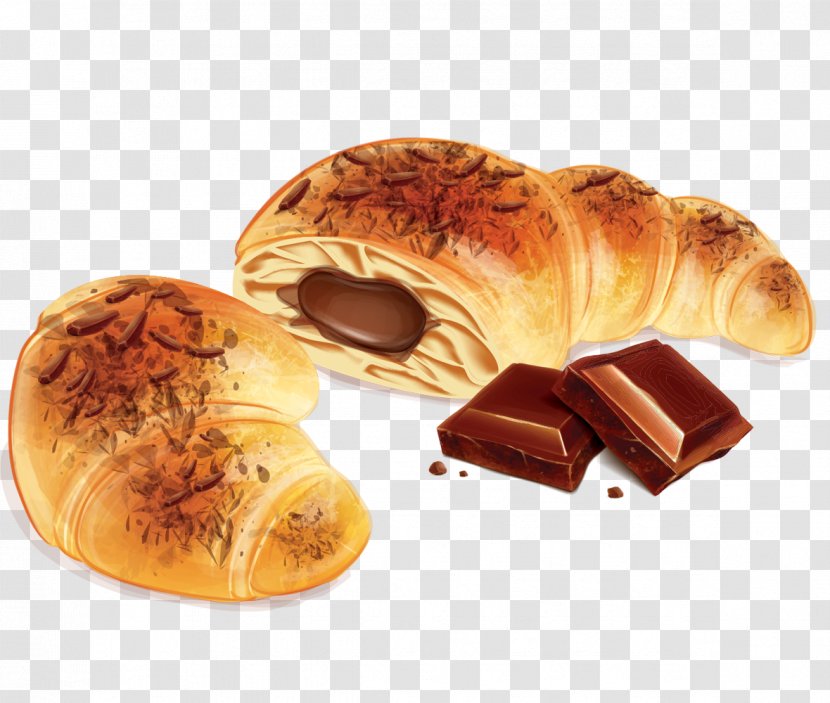 Croissant Breakfast Bread Euclidean Vector - Pastry - Sandwich Transparent PNG