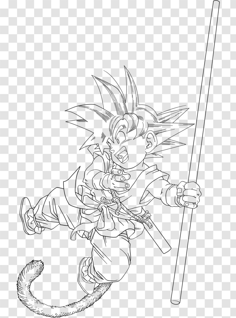 Line Art Goku Drawing Inker - Cartoon - Dragon Ball Xenoverse Transparent PNG