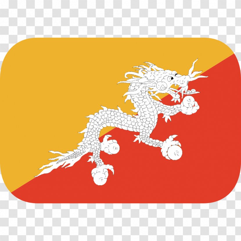 Unicorn Background - Flag Of Bhutan - Sticker Transparent PNG