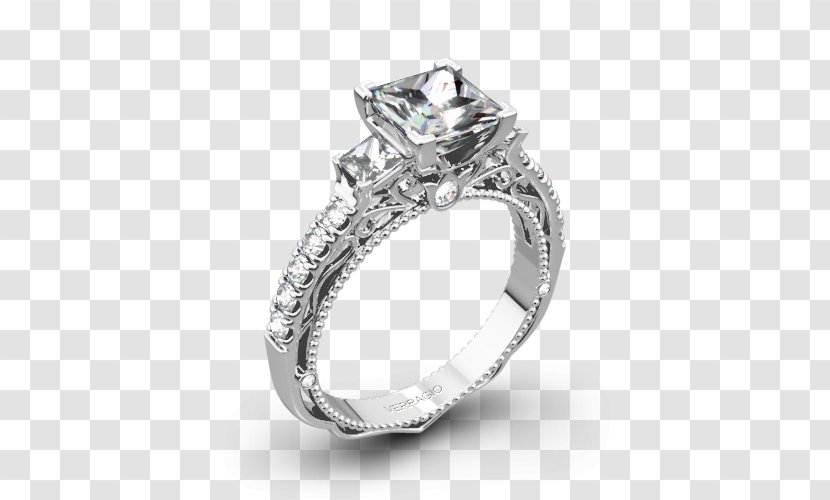 Diamond Engagement Ring Jewellery - Wedding Ceremony Supply Transparent PNG