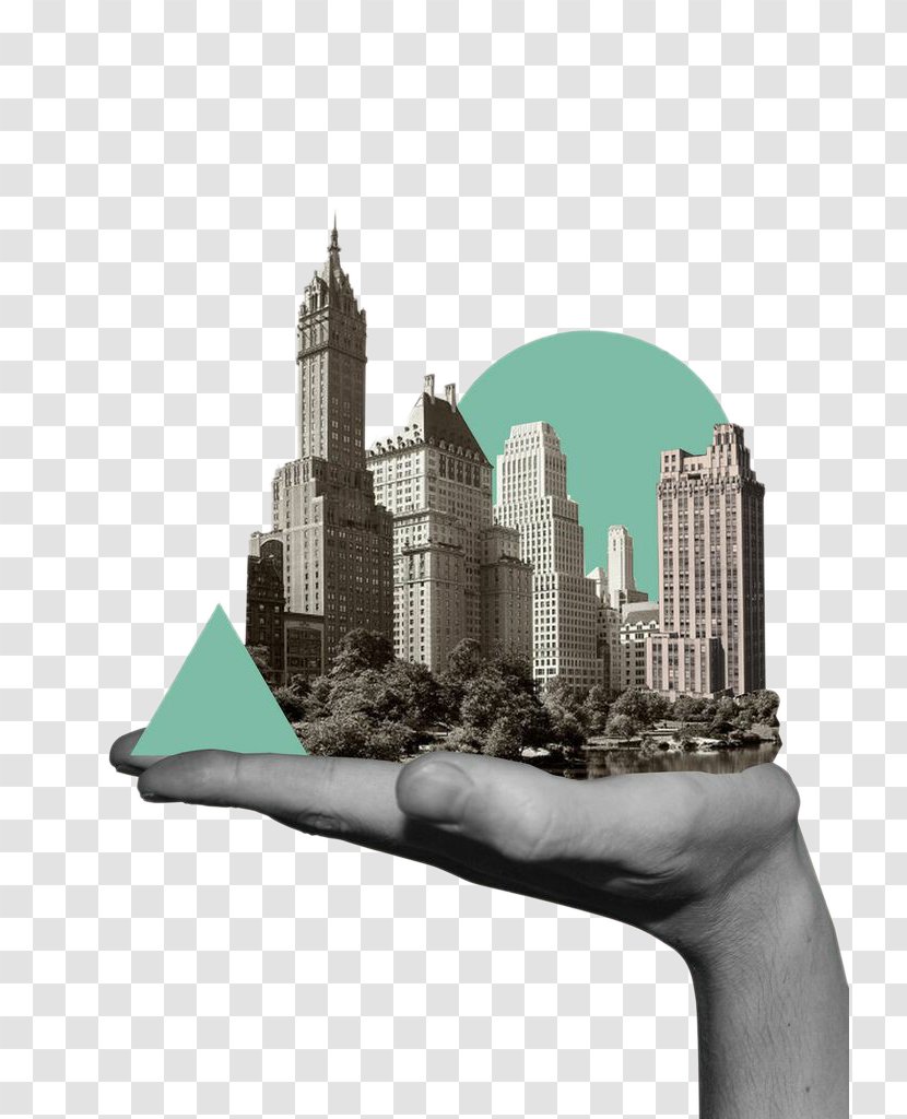 Collage Surrealism Drawing Art Illustration - Skyscraper - In The Hands Of City Transparent PNG