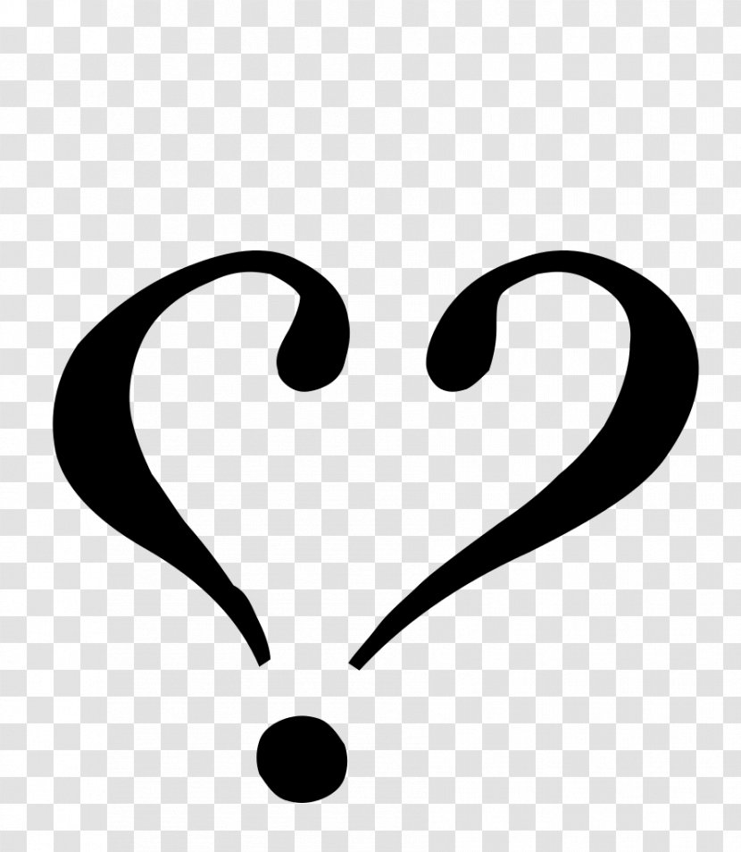 Irony Punctuation Exclamation Mark Interrobang - Silhouette - Heart Transparent PNG