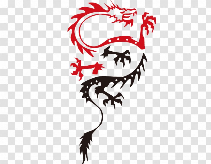 Bistro Logo Chinese Restaurant - Lovely Hand-painted Dragon Loss Diagram Transparent PNG