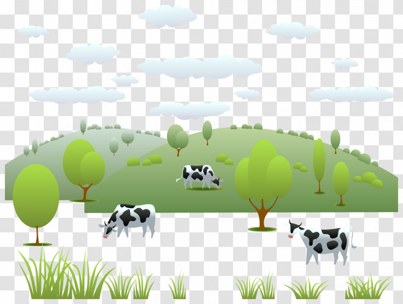 Limousin Cattle Holstein Friesian Beef Sheep - Plant - Dairy Cow Pasture Vector Transparent PNG