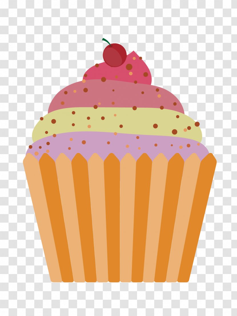 Ice Cream Cone Cupcake Muffin - Food - Vector Cartoon Transparent PNG