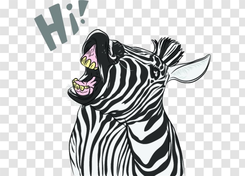 Cartoon Zebra Royalty-free Clip Art - Black And White - Material Transparent PNG