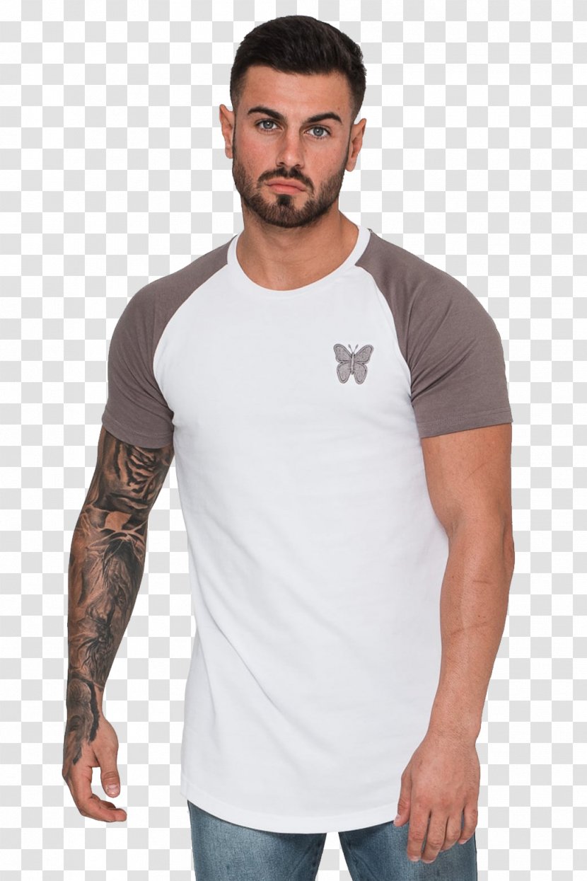 T-shirt White Raglan Sleeve - Silhouette Transparent PNG