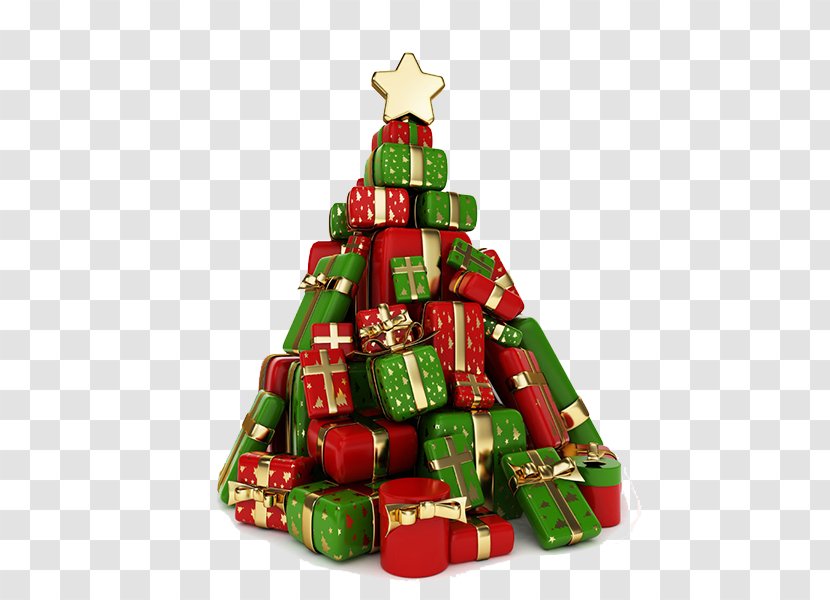 Christmas Gift Tree Illustration - Gifts Transparent PNG