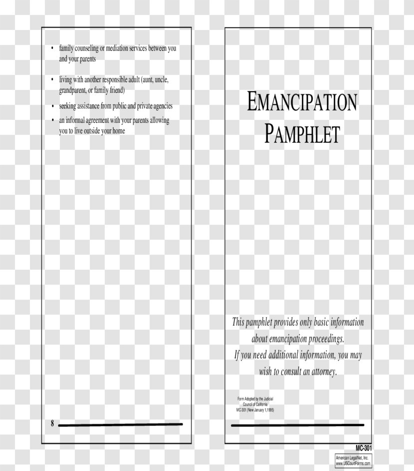 Emancipation Of Minors Court Child Custody California Pamphlet