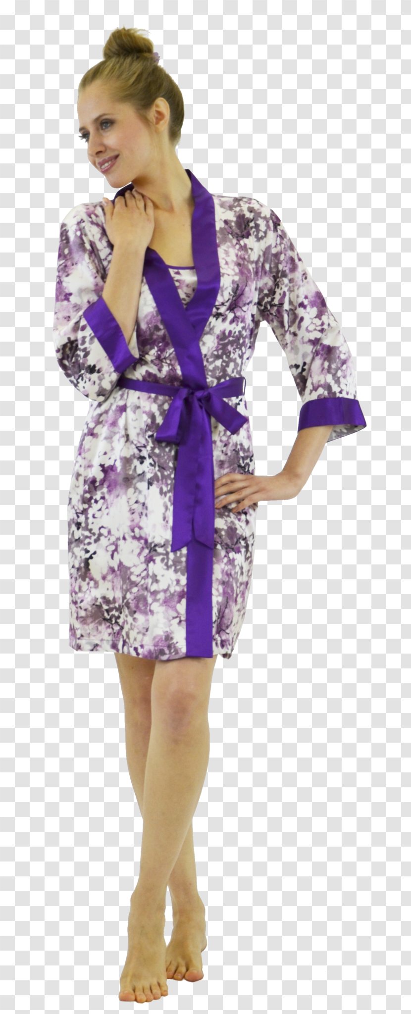 Slip Robe Amazon.com Kimono Sleeve - Pink - Satin Rouge Transparent PNG
