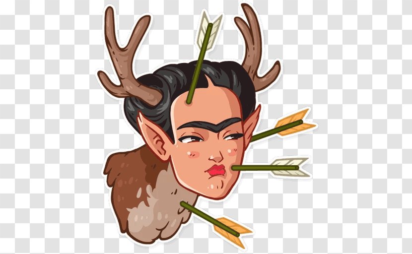 Frida Kahlo Telegram Sticker Reindeer Clip Art Transparent PNG