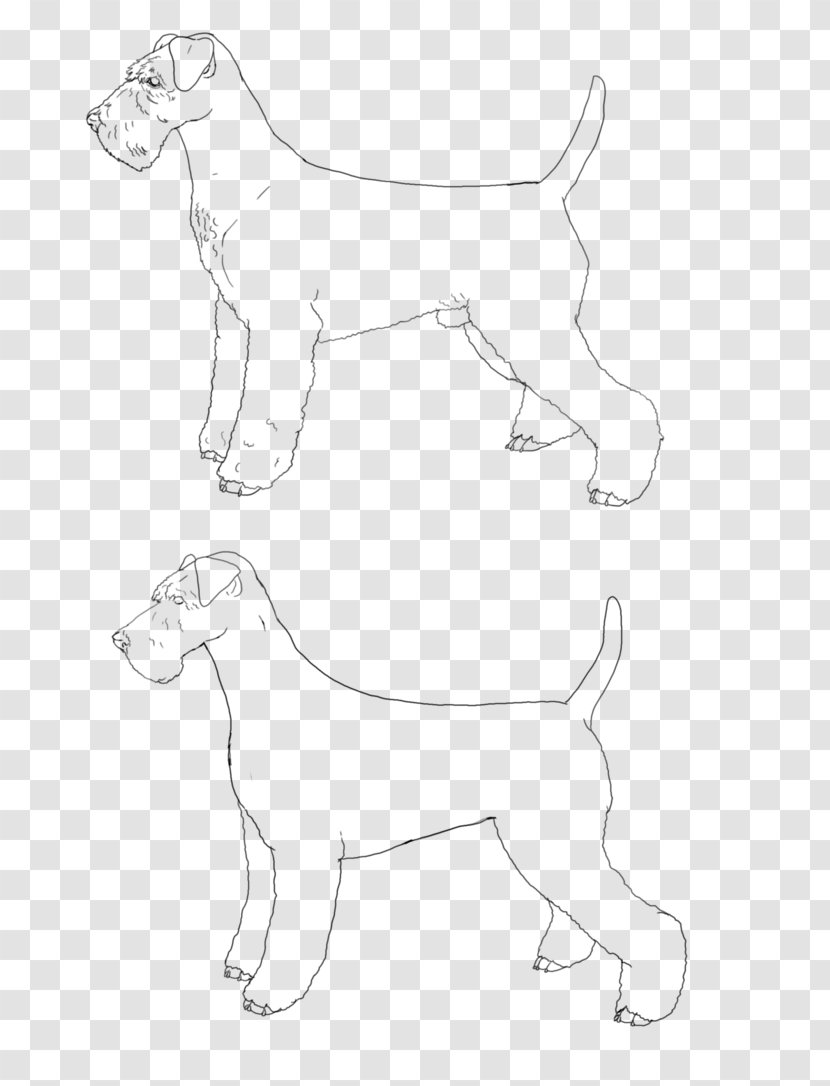 Dog Breed Puppy Line Art Sketch - Cartoon - Airedale Terrier Transparent PNG