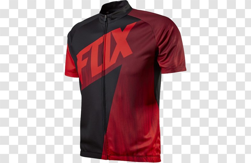 Fox Racing Jersey Clothing Red Sleeve - Tennis Polo - Shirt Transparent PNG